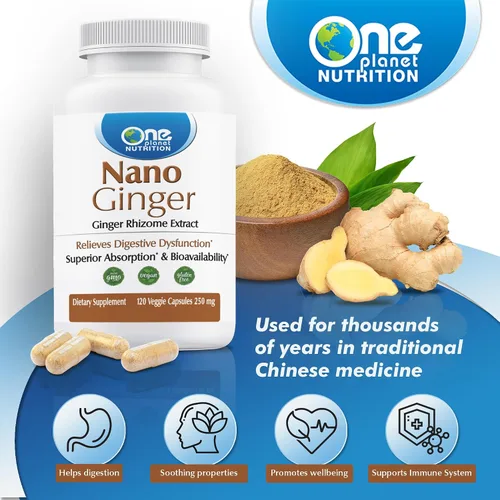 Vista 6 de One Planet Nutrition Nano Ginger Root - Cápsulas vegetales de 250 mg (120 porciones), extracto de raíz de jengibre puro, nano para una absorción