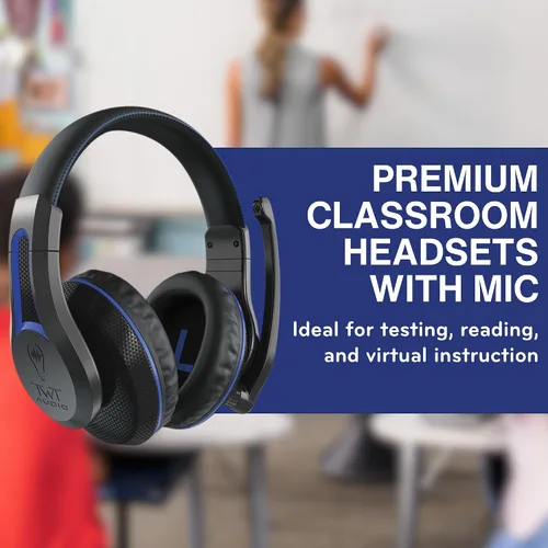 Vista 2 de TWT Audio Duro, TW210 (2.ª generación) Auriculares negros con cable premium con micrófono reductor de ruido (conector de 0.138 in)