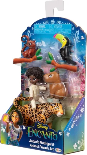 Vista 5 de Disney Encanto JK225581 - Juego de figuras de Antonio + Animales - Antonio Madrigal y 1 Jaguar, 1 Tucán, 1 Capibara y 1 Coati