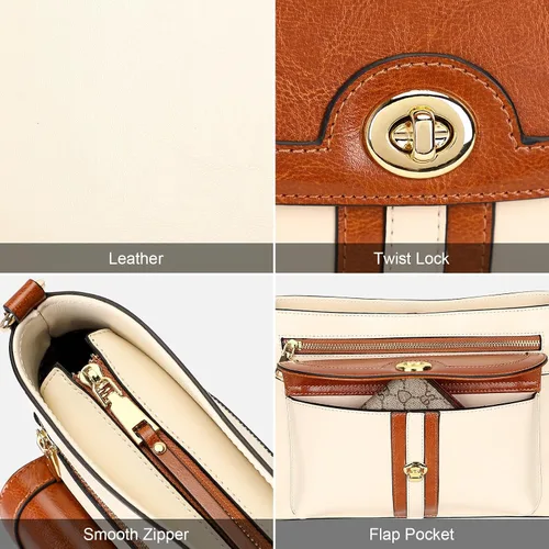 Vista 7 de Over Earth Bolsos cruzados de cuero para mujer, bolso de hombro para mujer