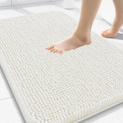 Vista 18 de Arotive Alfombras de baño de felpilla extrasuaves y absorbentes, de 24 x 16 pulgadas, lavables a máquina, parte trasera de goma antideslizante