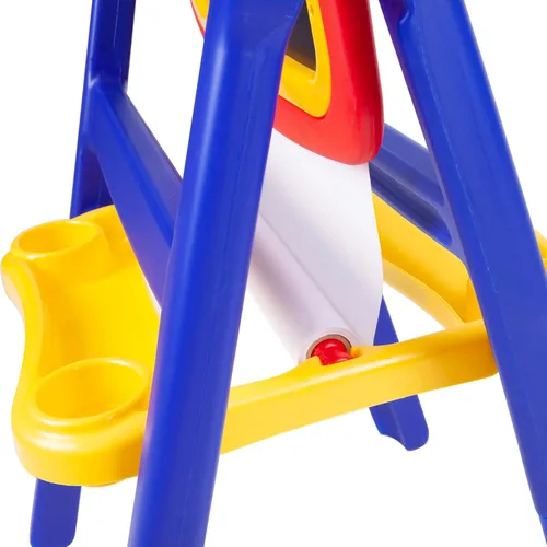 Vista 6 de Crayola Qwikflip Caballete para niños de 2 lados – Pizarra magnética giratoria de 360° y pizarra para tiza – Estación de arte 4 en 1 con rollo