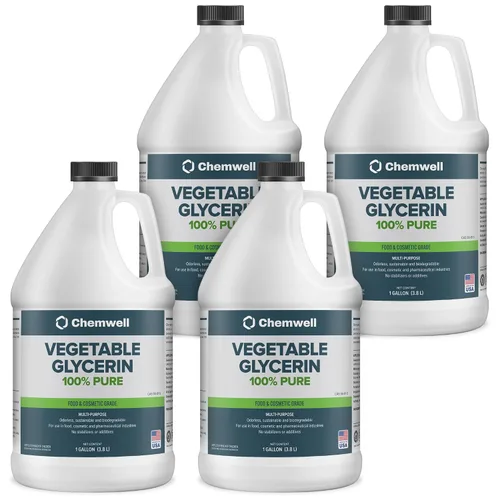 Vista 3 de Chemwell Glicerina vegetal (32 fl oz) - 100% pura, grado alimenticio, USP - Hidratante y limpiador para cuidado de la piel, belleza de bricolaje