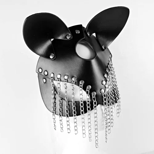 Vista 7 de Furealux Women Leather Masquerade Party Mask for Cosplay Halloween Costume Accessory