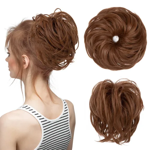 Vista 29 de Extensiones de cabello rizado con cola de caballo, cabello sintético con coleta recta, coleteros para mujer, rubio ceniza/rubio playa