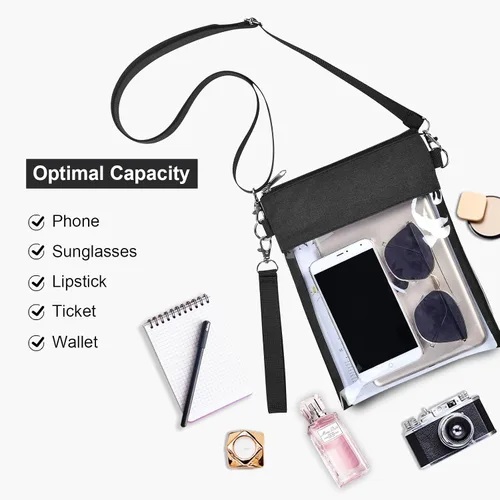 Vista 5 de Clear Crossbody Purse Bag Stadium Approved Clear Tote Bag for Work Concert Sports