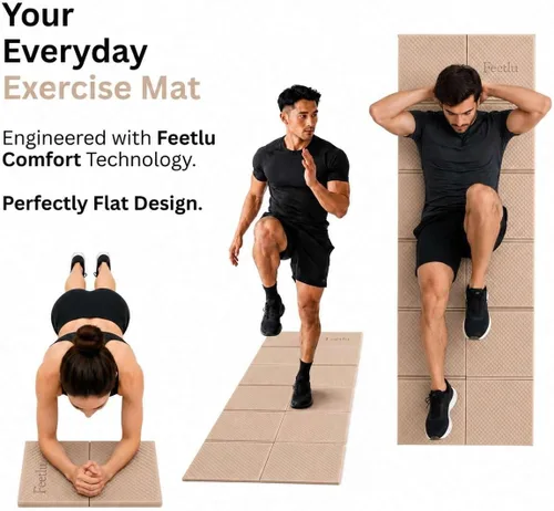 Vista 5 de Esterilla de yoga plegable, 6mm de espesor, ligera, antideslizante y fácil de guardar – Perfecta para viajes, yoga, pilates, entrenamientos en casa