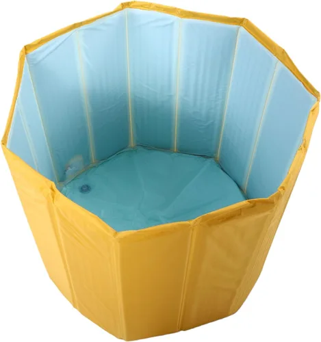Vista 8 de Bañera inflable para adultos, plegable, 31.50 pulgadas de diámetro Amarillo