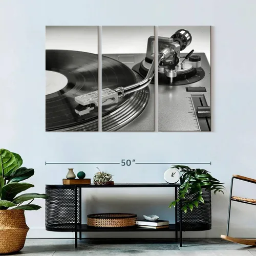 Vista 72 de Elephant Stock BW - Reproductor de discos de vinilo para pared, lienzo horizontal, decoración de pared de sala de estar de 3 piezas, impresión