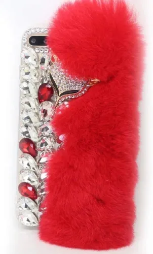 Vista 11 de Funda para Moto G Pure, funda 3D hecha a mano de lujo con cabeza de zorro esponjosa, piel de conejo con purpurina de diamante para Motorola Moto G