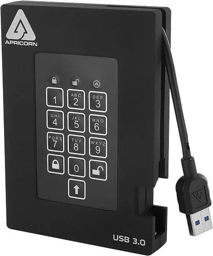 Vista 9 de Apricorn 256GB Aegis Fortress FIPS 140-2 Nivel 2 Validado 256-Bit Encriptado USB 3 SSD externo (A25-3PL256-S256F)