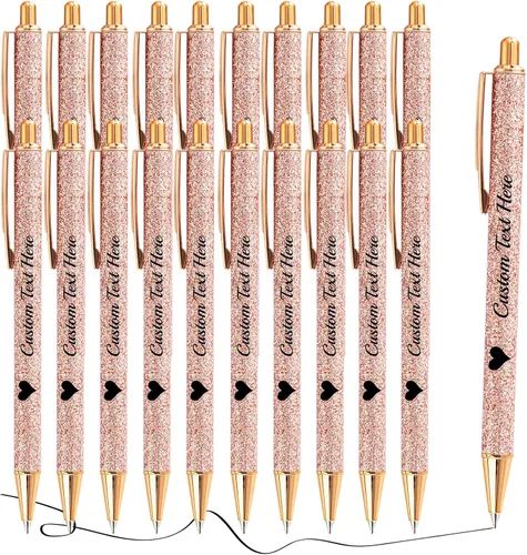 Vista 21 de Aolun 10 bolígrafos personalizados con nombre, bolígrafo retráctil con mensaje de texto para mujeres, enfermeras, escritura, cumpleaños, graduación