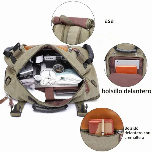 Vista 5 de KAKA - Mochila duradera resistente al desgaste, mochila de viaje con bolsa de viaje