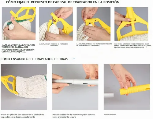 Vista 2 de Trapeador de cadena de extremo de bucle resistente comercial con poste