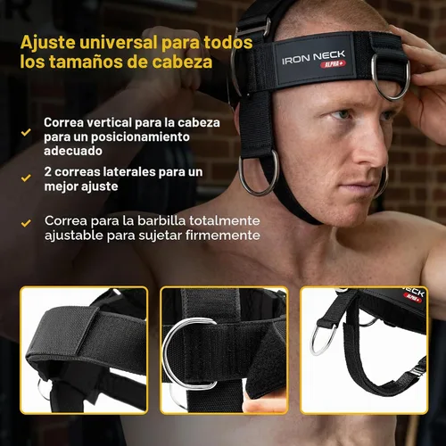 Vista 4 de Iron Neck Alpha Neck Trainer - Exercise & Workout Equipment Negro - Arnés Alpha Plus