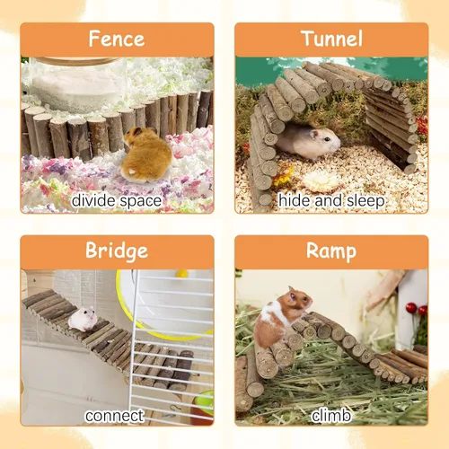 Vista 5 de Hamiledyi Puente de escalera para hámster, escondite de animales pequeños, túnel, casa, rampa, tubo para hámster, conejillo de indias, rata