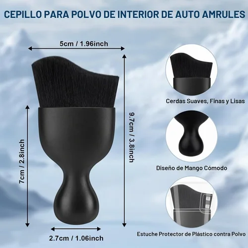 Vista 2 de Amrules 2 PCS Cepillos para Detalles del Interior del Automóvil, Cepillos para Quitar el Polvo del Automóvil, Cerdas Suaves Quitapolvo Herramienta