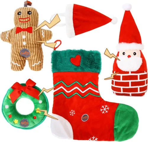 Vista 11 de Laifug juguete de peluche de ardilla escondida para perros, juguete interactivo con chillido para perros para jugar al escondite, L