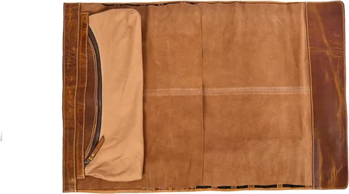 Vista 8 de Bolso Knige Roll de cuero genuino (marrón caramelo)