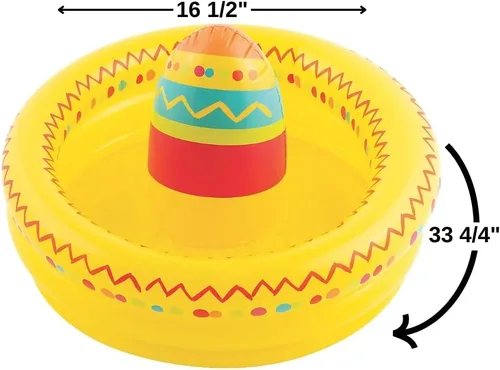 Vista 3 de Fun Express Sombrero inflable Fiesta Cooler - Suministros para fiestas de Cinko De Mayo