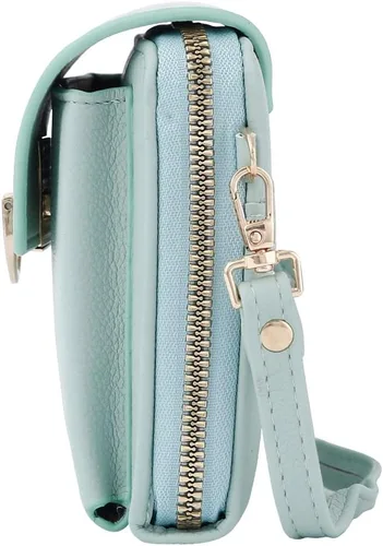 Vista 3 de EVVE Bolso bandolera pequeño para mujer, cartera para teléfono celular con múltiples ranuras para tarjetas