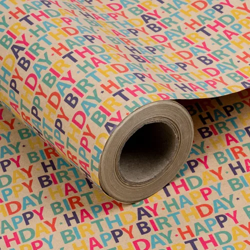 Vista 11 de RUSPEPA Rollo de papel de regalo Kraft - Patrón de globo - 24 pulgadas x 100 pies