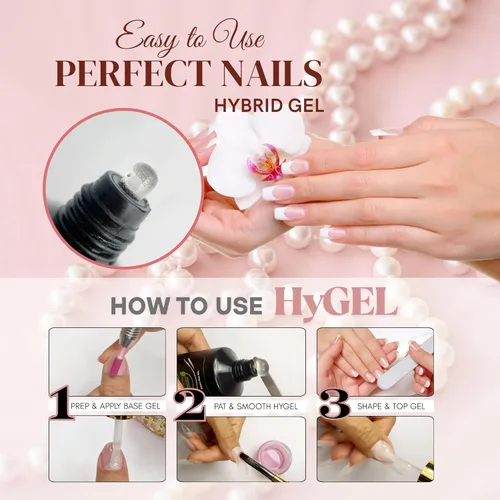 Vista 5 de HyGEL CLEAR - Esmalte de uñas de gel híbrido de 2.0 fl oz, capa transparente natural PF01