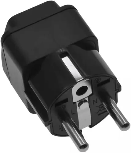 Vista 6 de Toptekits - Paquete de 2 adaptadores universales de enchufe de viaje, Schuko europeo tipo E/F, convertidor de enchufe internacional a europeo Negro