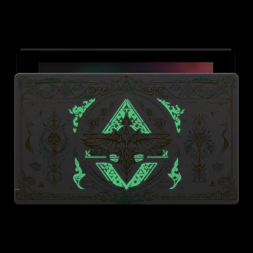 Vista 8 de eXtremeRate Custom Soft Touch Grip Faceplate for Nintendo Switch Dock, Glow in Dark - Totem of Kingdom White DIY Replacement Housing Shell for