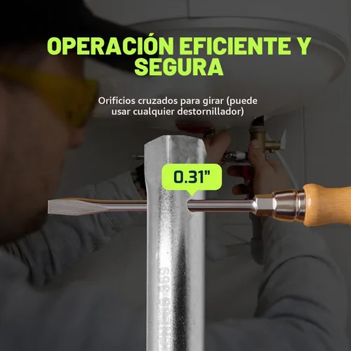 Vista 3 de ONENESS 369 Llave de Tuercas para Vástago de Ánodo y Elemento de Calentador de Agua de RV - 10" Hexagonal Dual de Alta Torsión para Eliminar