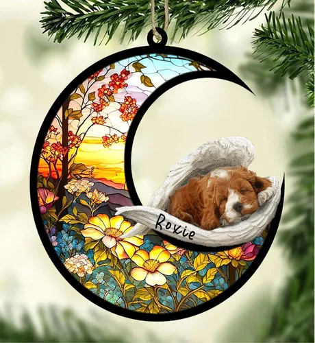 Vista 72 de Atrapasoles conmemorativo personalizado para perros, adorno navideño de Airedale Terrier, recuerdo por pérdida de mascota, regalos conmemorativos