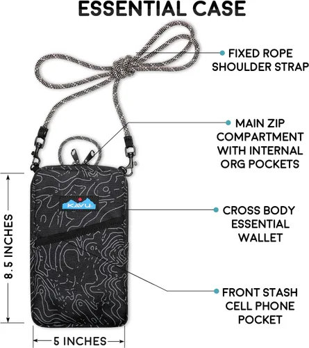 Vista 6 de KAVU Essential Case - Cartera cruzada con cremallera y correa de cuerda