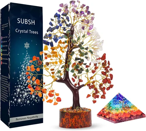 Vista 27 de Árbol de la vida de cristal amatista de 10-12 pulgadas con 2 colgantes de chakra – Bonsái de cristal sanador, árbol del dinero para energía