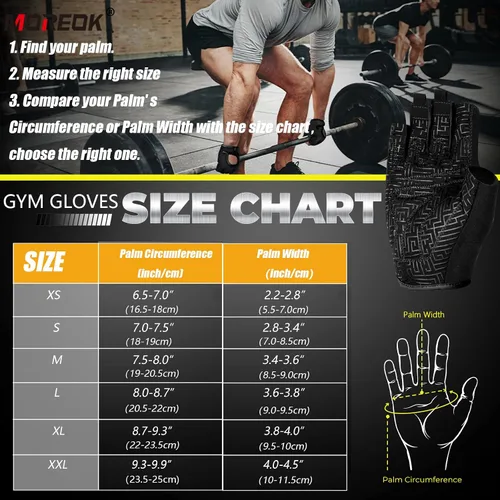 Vista 7 de MOREOK Workout Gloves for Men/Women- [3/4 Finger] [Curved Open Back] Weight Lifting Gloves Gym Gloves for Weightlifting,Exercise,Training,Pull