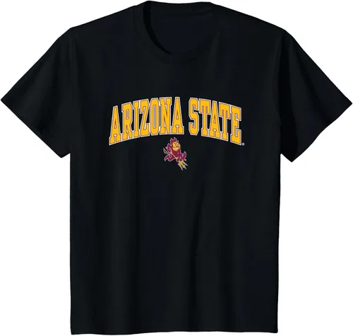 Vista 8 de Arizona State Sun Devils Arch Over Mascot Camiseta, Negro