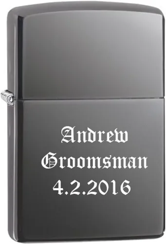 Vista 13 de Mechero personalizado Zippo Classic resistente al viento con grabado (1941 Negro Hielo)