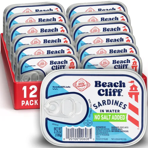 Vista 7 de Beach Cliff Sardinas Silvestres en Salsa Picante de Louisiana, lata de 3.75 oz - 14g de proteína por porción - Sin gluten, apto para dieta keto