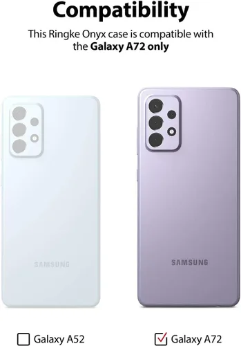 Vista 2 de Ringke Onyx - Funda compatible con Samsung Galaxy A72, granulado antihuellas, textura con agujeros para cordón, color negro