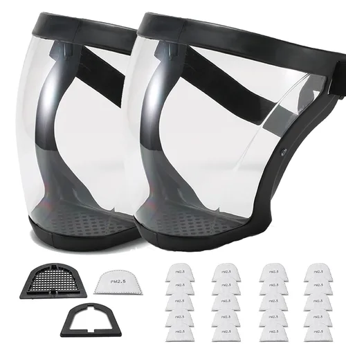 Vista 12 de Escudos activos antivaho de cara completa Protección de expresión visible, transparente, transpirable, cómodo, para adultos, reutilizable