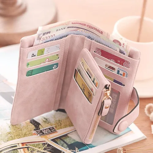 Vista 3 de Cartera personalizada con flor de nacimiento y nombre, pequeña cartera de cuero para mujeres, adolescentes, niñas, regalos personalizados