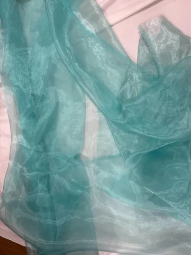 Vista 4 de New Star Fabrics Tela de organza transparente Aqua – 10 yardas – Sedosa, brillante, perfecta para vestidos de novia, manualidades, decoración