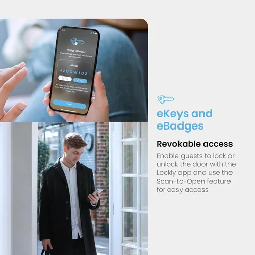 Vista 8 de Lockly Smart Lock modelo 7S, cerradura de puerta inteligente Bluetooth, entrada sin llave con teclado digital PIN Genie®, cerrojo de bloqueo