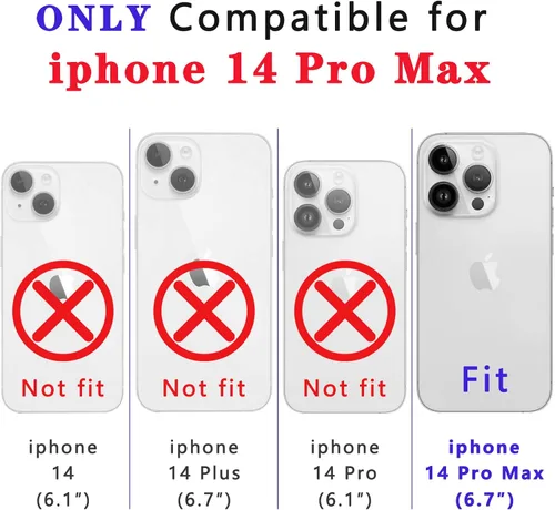Vista 6 de Funda magnética transparente para iPhone 14 Pro Max con protector de lente de cámara, [compatible con MagSafe] a prueba de golpes, delgada Negro