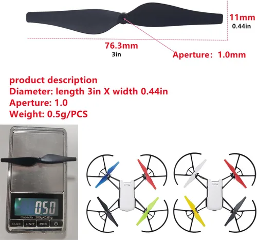 Vista 2 de sea jump 20PCS Hélice para DJI Tello RC Quadcopter Backup Parts Drone Blade