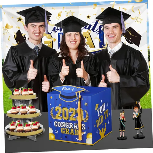 Vista 6 de Caja de tarjetas de graduación, caja de tarjetas de felicitaciones para clase de 2024, caja para tarjetas de graduación para suministros de fiesta