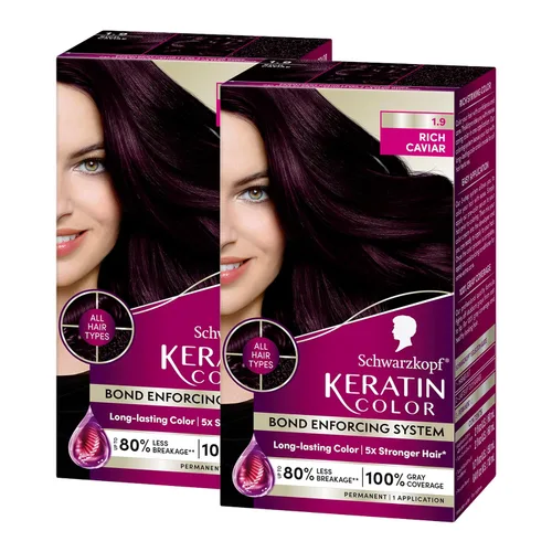 Vista 12 de Schwarzkopf Keratin - Tinte permanente para el cabello, castaño castaño medio 7.7, color de calidad profesional para hasta el 100 % de cobertura
