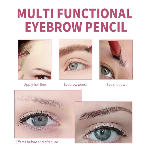 Vista 6 de Cepillo de cejas multifunción, cepillo de contorno corrector de ojos, cepillo de maquillaje corrector tridimensional, juego de brochas de maquillaje