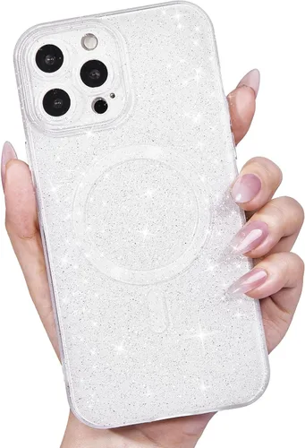 Vista 37 de LoeoeL Funda para iPhone 12 con Purpurina Compatible con Magsafe, Femenina Linda Brillante Magnética Mag Safe Bonita Funda para Teléfono