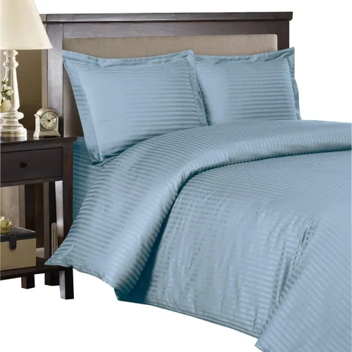 Vista 16 de Royal Hotel Bedding Fundas de edredón a rayas, 100% algodón, suave y transpirable, 300 hilos, juego de funda de edredón de 3 piezas con cierre