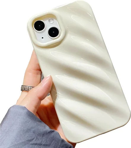 Vista 33 de QLTYPRI Funda compatible con iPhone 11, bonita funda con patrón de ondas de agua para niñas y mujeres, delgada, satinada, brillante, suave, de Beige